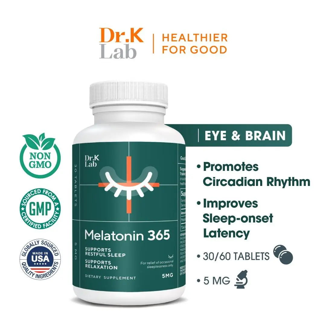 [GWP] Dr. K Lab Melatonin 365 5 mg Natural Supplements for Restful Sleep, Sleep Cycle Regulation for Insomnia Treatment Healthcare Edible Supplement (Exp: 10/27)