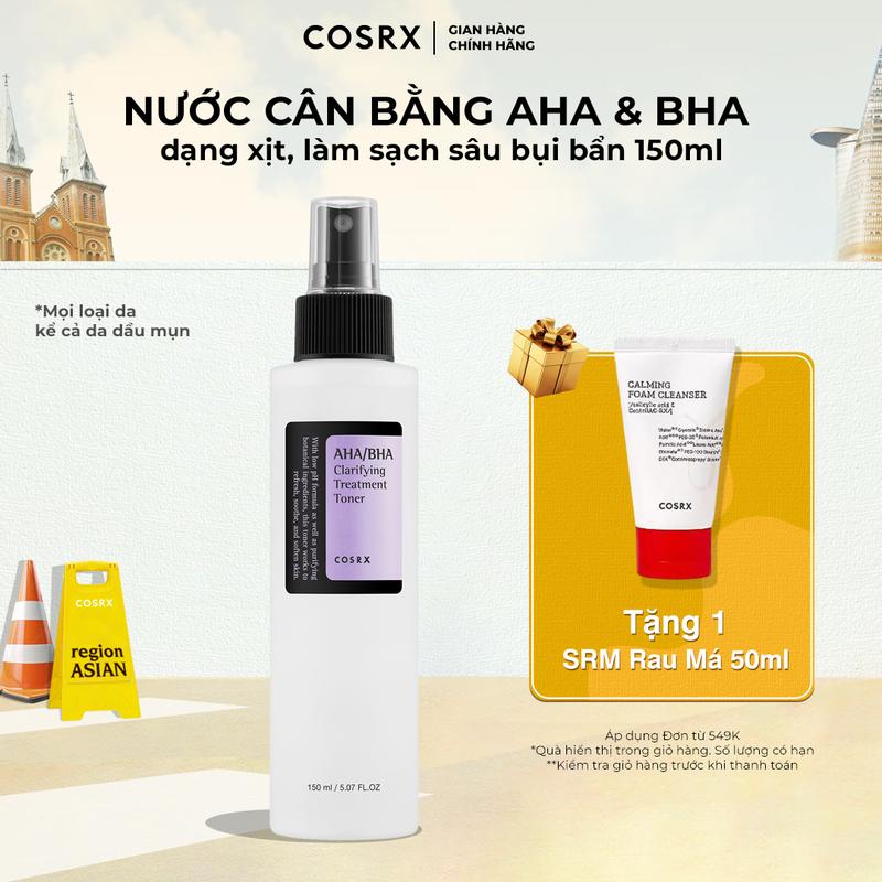 Nước Cân Bằng COSRX AHA/BHA Clarifying Treatment Toner 150ml 0