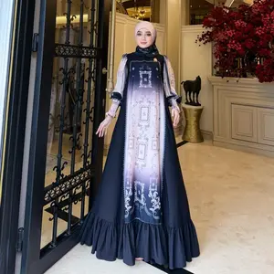 Shella Saukia Dress Set Hijab Gradasi Elegant Anti UV SSRM-019