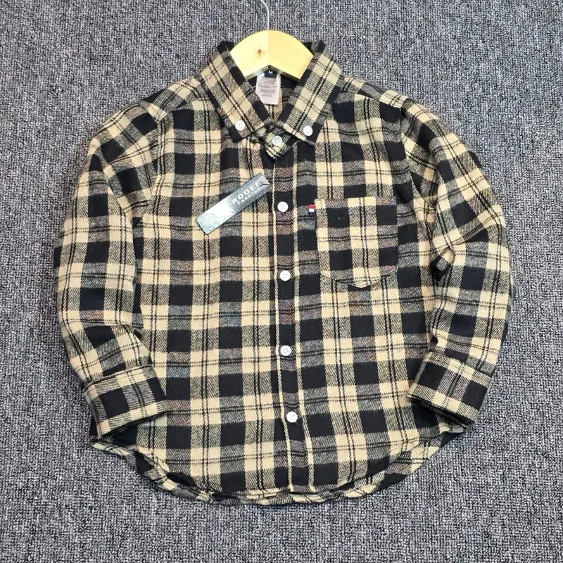 atasan kemeja flannel anak 3-11 tahun laki-laki dan perempuan Fashion anak bahan katun flannel import 5
