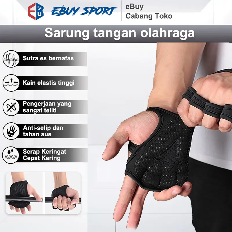 SARUNG TANGAN FITNESS MICROFIBER - Pelindung Tangan untuk Gym & Angkat Beban, Anti Slip & Breathable