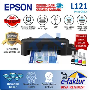 PRINTER EPSON L121 L-121 L 12 A4 Pengganti L120 L-120 Print Only Garansi Resmi