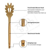 Gambar [EXCLUSIVE CREATOR] JIB Silicone Spaghetti Tool / Pengangkat Pasta / Alat Spaghetti Mie Silikon Kayu - Lilac dari JIB Indonesia Kota Bogor 4 Tokopedia