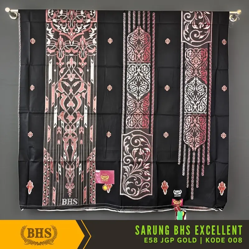Sarung BHS Excellent JGP Gold Motif E58 Jacquard Full Timbul Sarung Tenun Elegan dan Berkualitas Kombinasi Jacquard Songket [Garansi Original] 0