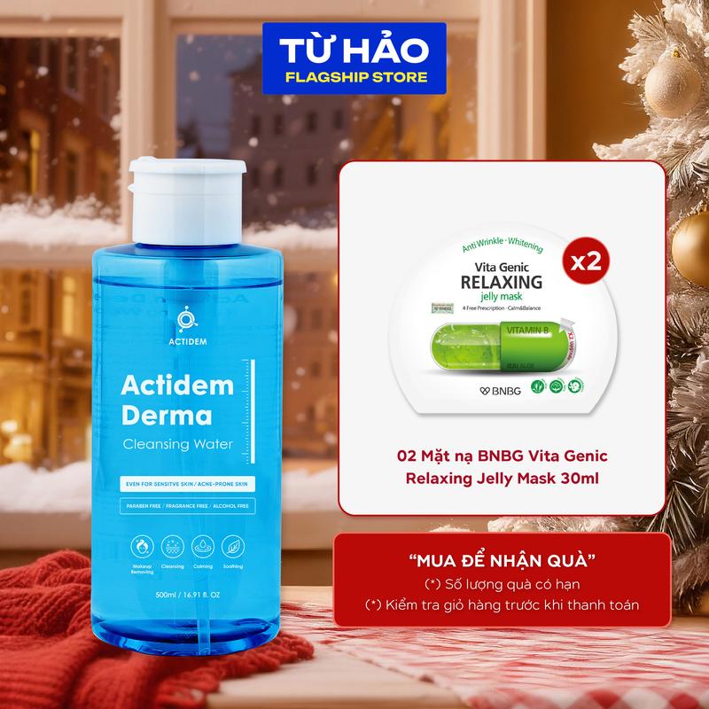 Nước tẩy trang không cay mắt Actidem Derma Cleansing Water cho da mụn nhạy cảm 50 480ml - Từ Hảo Cosmetic