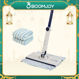 BOOMJOY Hadiah Pel Multifungsi Gagang Panjang & Kokoh Bersihkan Kaca Cermin Keramik Tanpa Jinjit Desain Otomatis Kain Pel Dapat Dilepas Pasang Fungsi Ganda Basah dan Kering