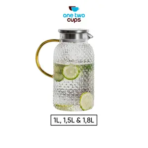 One Two Cups Teko Teh Kaca Tahan Panas Api Borosilicate Glass Pitcher - BR-11