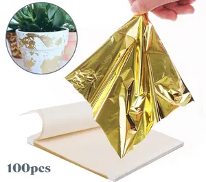 Kertas Foil Gold/Gold Foil Leaf/Gold Foil Paper Untuk Jewelry Making Gilding Art Uk 9x9cm