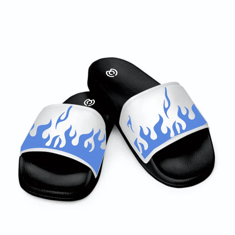 Sandal Selop Pria Kekinian RFS Motif Api Hitam Putih, Kasual dan Trendi - Shoes Karet PVC Sendal 6