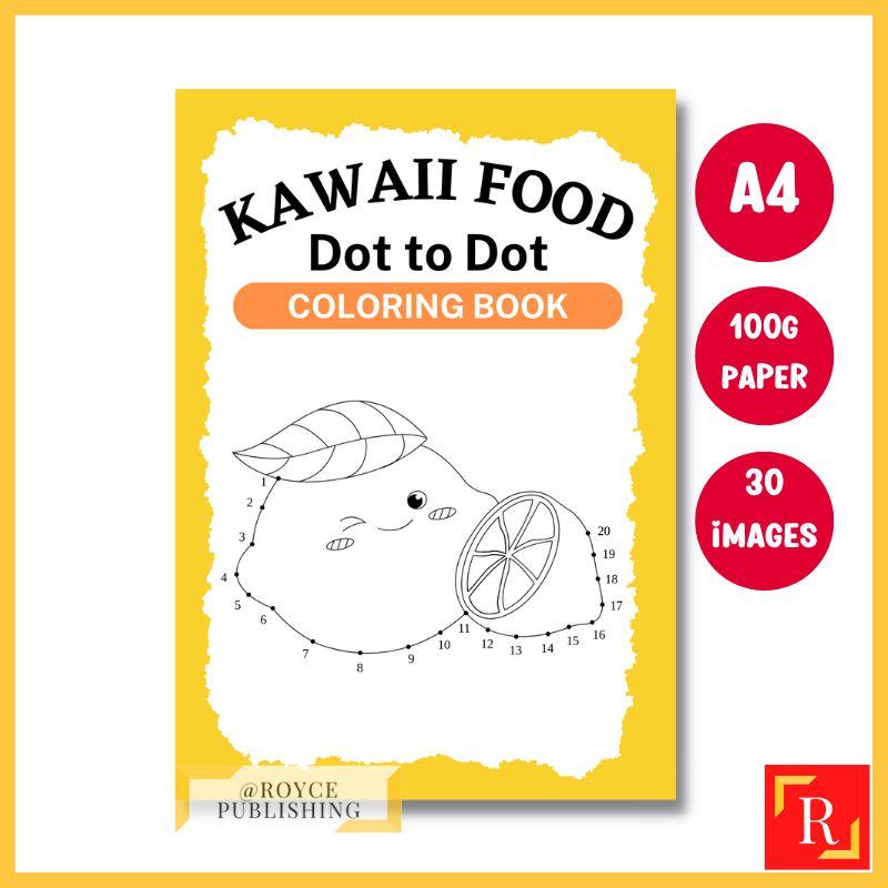 Kawaii Food Dot To Dot Colouring Activity Book For Kids, Preschoolers and Toddlers 1 - (A4 | 30 Images | 100gsm) 0