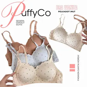 Puffy BR2122 Bralette Bra BH Polkadot Santai Tanpa Kawat Desain Korean Style Seamless Wanita Tipis Kemben