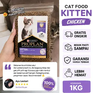 Pro Plan Kitten Cat Food  Repack 1kg Makanan Kucing Mengandung Fish Oil Bulu Sehat tumbuh Optimal Premium Murah Terlaris