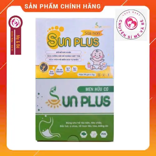 Combo Men Sống Hữu Cơ Sunplus + Sữa Non Sun Plus Dùng Cho Trẻ Biếng Ăn, Chậm Hấp Thu, Chậm Tăng Cân, Ngủ Không Sâu
