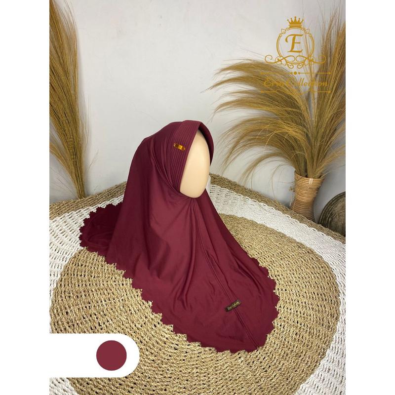 JILBAB INSTAN/ BERGO INSTAN LASER CUT ERIN_COLLECTION Muslim Kerudung Wanita Nyaman Panjang Santai Casual Variasi Sporty 7