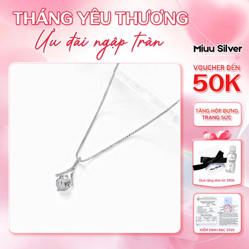 Dây chuyền bạc Miuu Silver, vòng cổ nữ sang trọng Orina