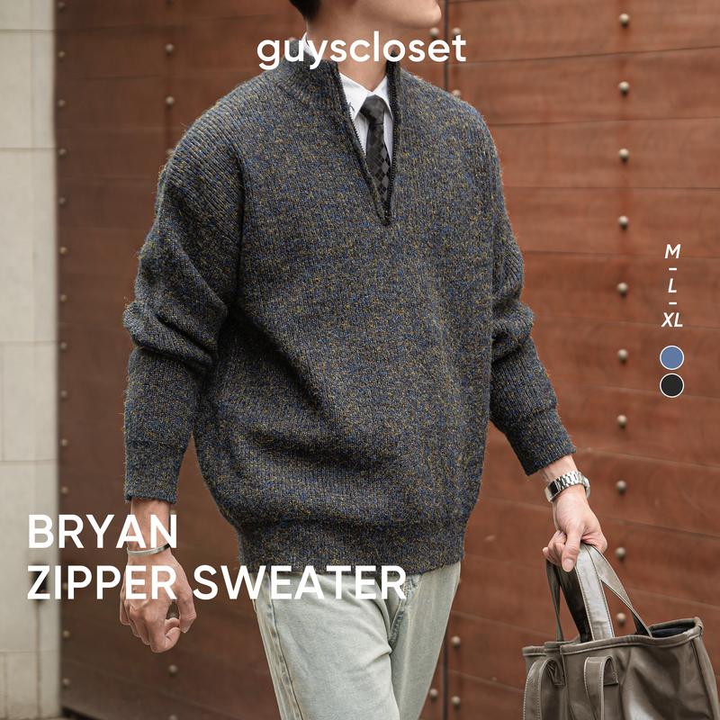 Áo Len Nam Cổ Cao Khoá Kéo GUY's Closet Bryan Zipper Sweater - Chất Len Lông Cừu Dày Dặn Mềm Mại