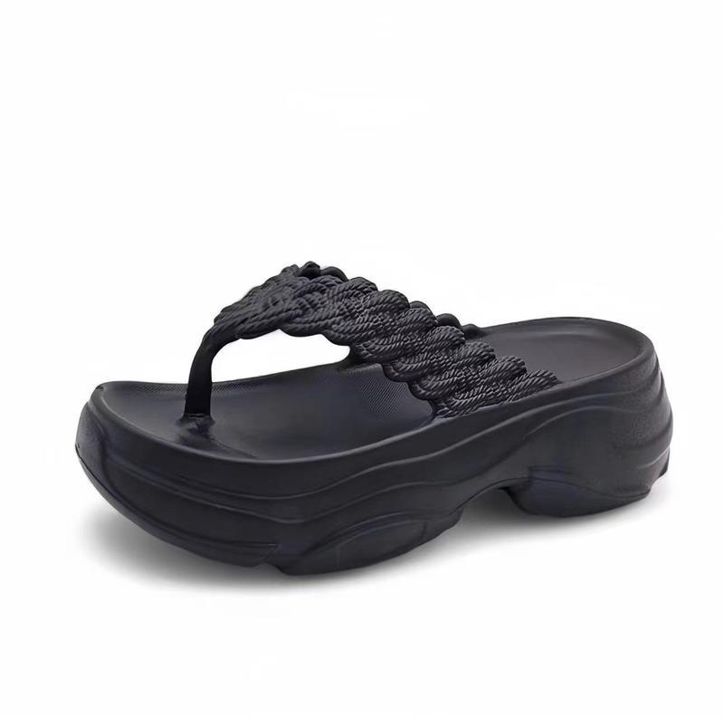 Sandal Jepit Wanita Kekinian Anti Slip Empuk Sendal Japit Cewek Rumah Nyaman Terbaru Black Pink Putih Round Toe Open ToeToe Thong Square Toe Pointed Toe Tanpa Hak (Karet ) 2