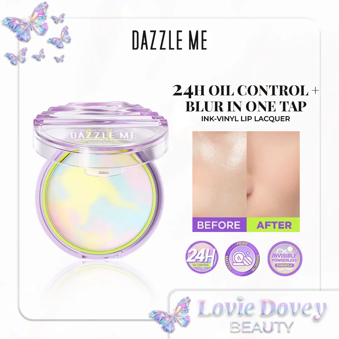 DAZZLE ME Better Than Filter HD Invisible Powder Loose Powder Oil Control Bedak Tabur Tahan Lama Bedak Padat Ringan Lasting Compact Wajah Kosmetik