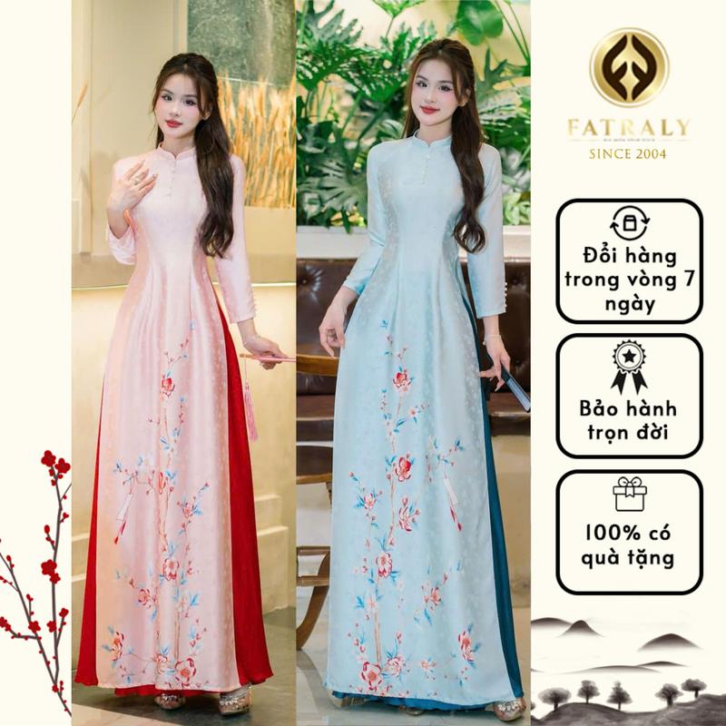  Fatraly -  ADTK 2  Áo dài vải lụa gấm tơ tằm Thái Tuấn cao cấp thiết kế chuyên biệt 