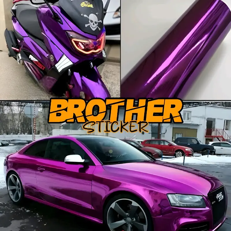 stiker skotlet ungu violet chrome mirror sticker ungu candy glossy metalik Motorcycle 0