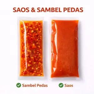 Saos & Sambel Pedas Khas Pentol Nyaman Original Sachet – Saus Kental & Sambal Cabai Asli