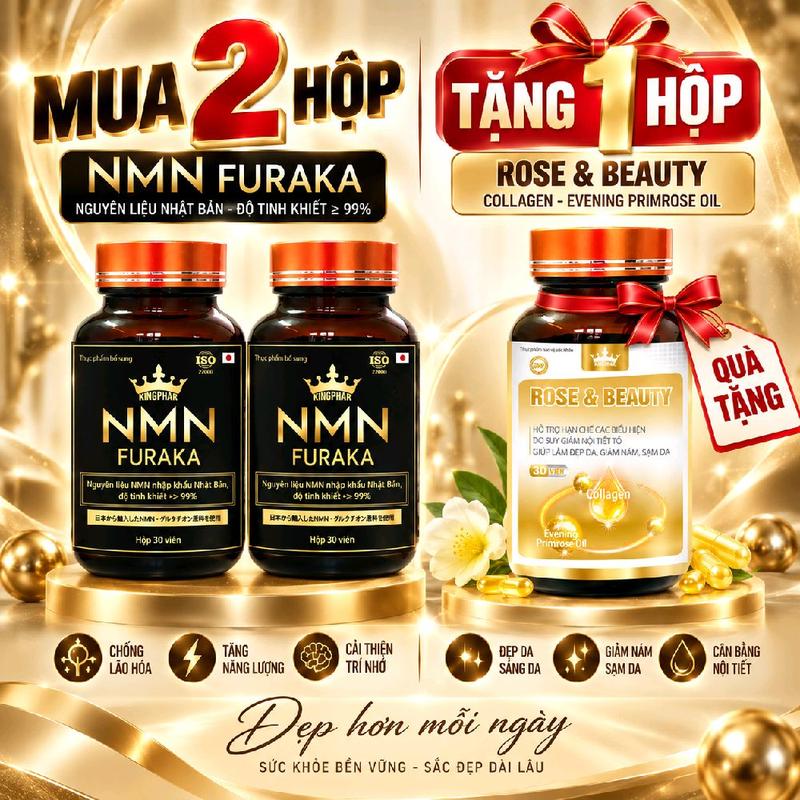 [CÒN 10 SUẤT - Tặng 1 Hộp Collagen Vàng] COMBO 2 HỘP NMN FURAKA Trẻ Hóa Cấp Tế Bào - Nguyên Liệu Nhập Khẩu Nhật Bản - Hỗ Trợ Giảm Nám, Đẹp Da, Tăng Cường Sức Khỏe