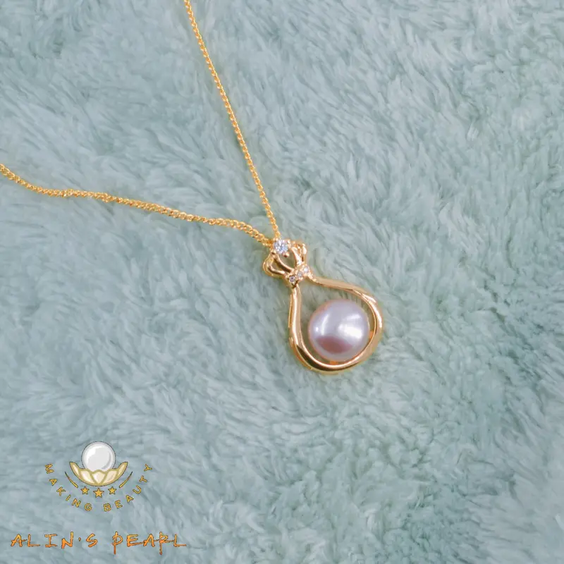 K016 Kalung mutiara rantai gold dengan design classy dan mewah 3