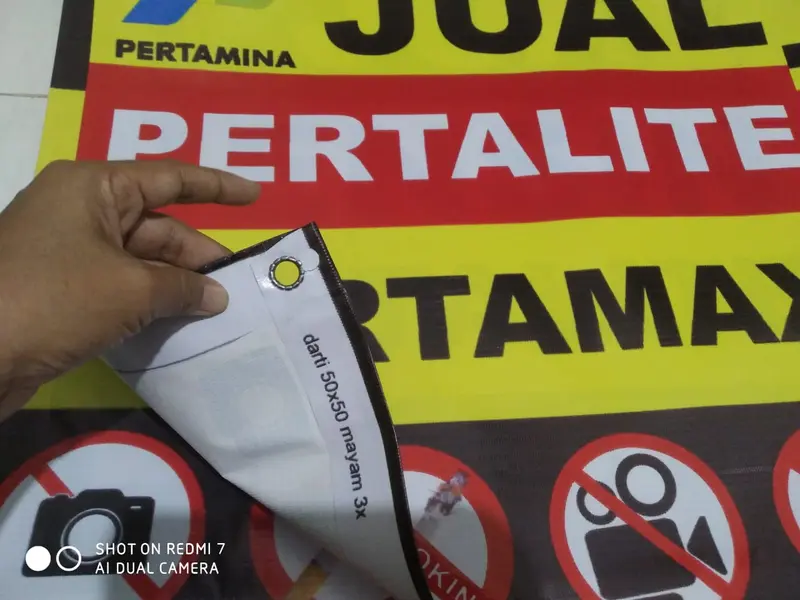 Spanduk JUAL BENSIN PERTALITE PERTAMAX Siap Pakai Tahan Air 50cm x 50cm TIDAK BISA EDIT/CUSTOM 1