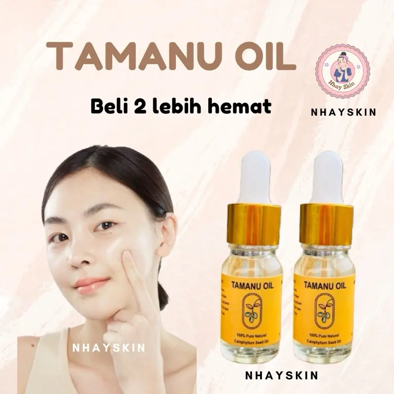 Paket 2 tamanu oil serum mencerahkan wajah glowing memudarkan flek hitam di wajah Memutihkan Mengencangkan Kusam Bopeng Kerutan Vitamin Kering