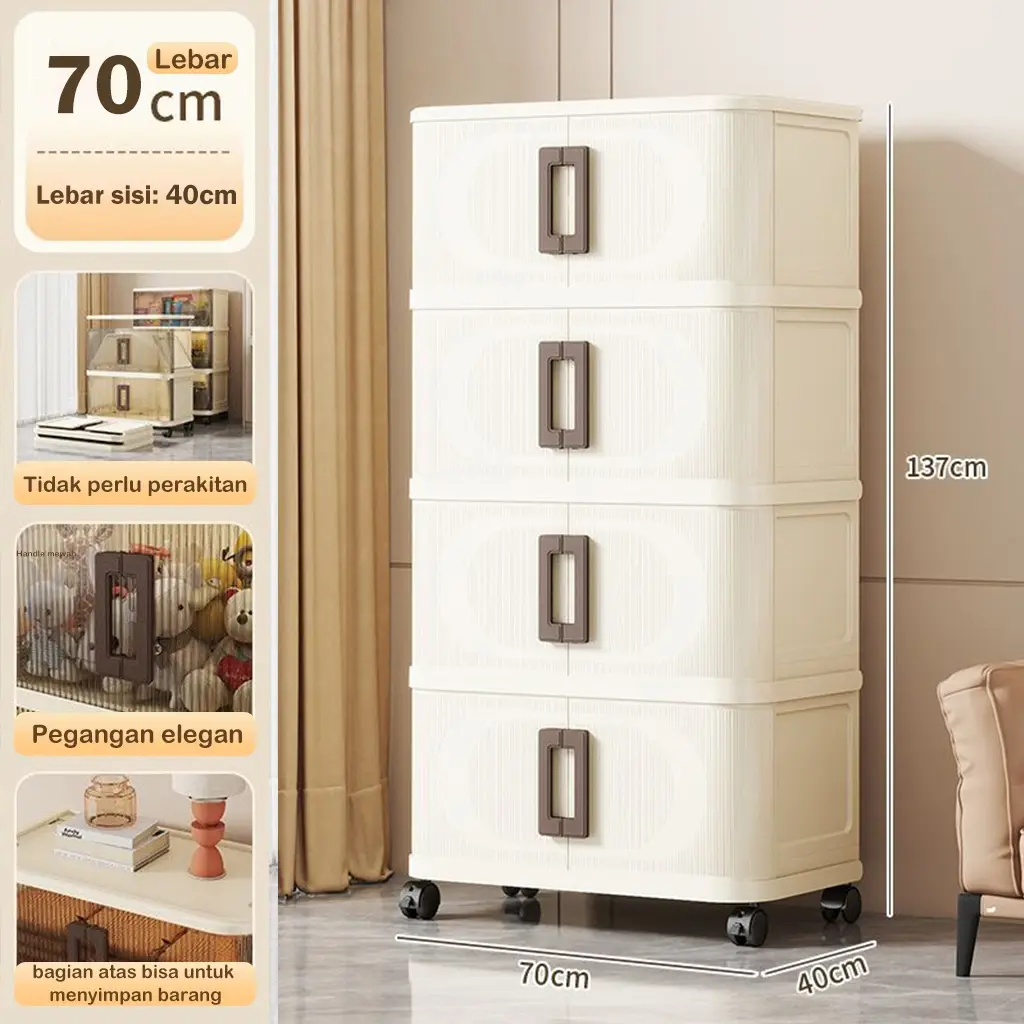 70cm-Putih krem-4 Susun