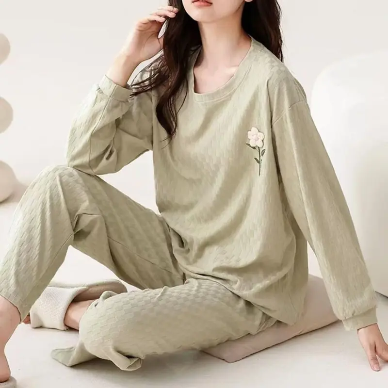 Set Piyama Dewasa Stok Ready Oblong Motif One Set Baju Panjang Celana Panjang Wanita Nyaman 2