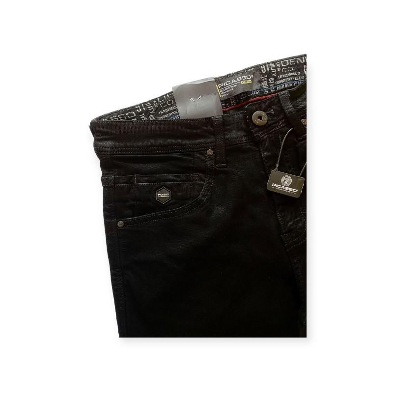 Product Introduction of Picasso Denim - Celana Jeans Pria Straight Fit Jeans Stretch Deep Black Branded 3