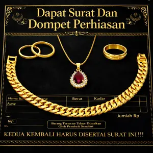 Set Perhiasan Wanita Kalung Itali Liontin Permata Merah Perhiasan Wanita Premium Emas Muda