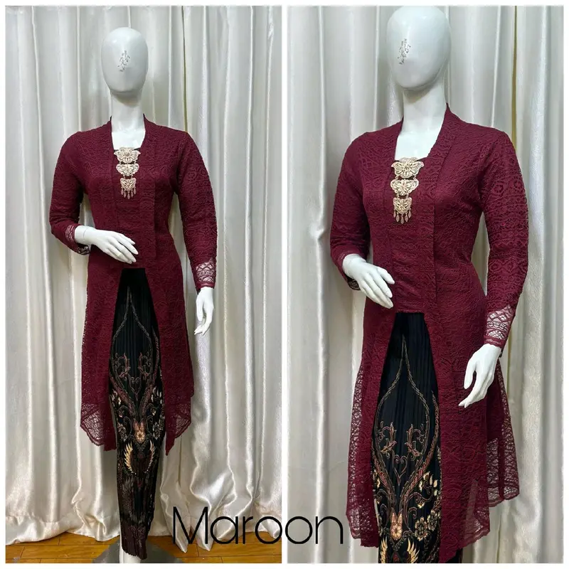 SET KEBAYA KUTU BARU TUNIK BRUKAT/KEBAYA SERAGAMAN/KEBAYA WANITA PESTA 1