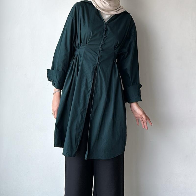 Product Introduction of TUNIK (VIOR) by Leody || Kode 672 Kemeja Poplin Long Shirt Wanita Panjang 26
