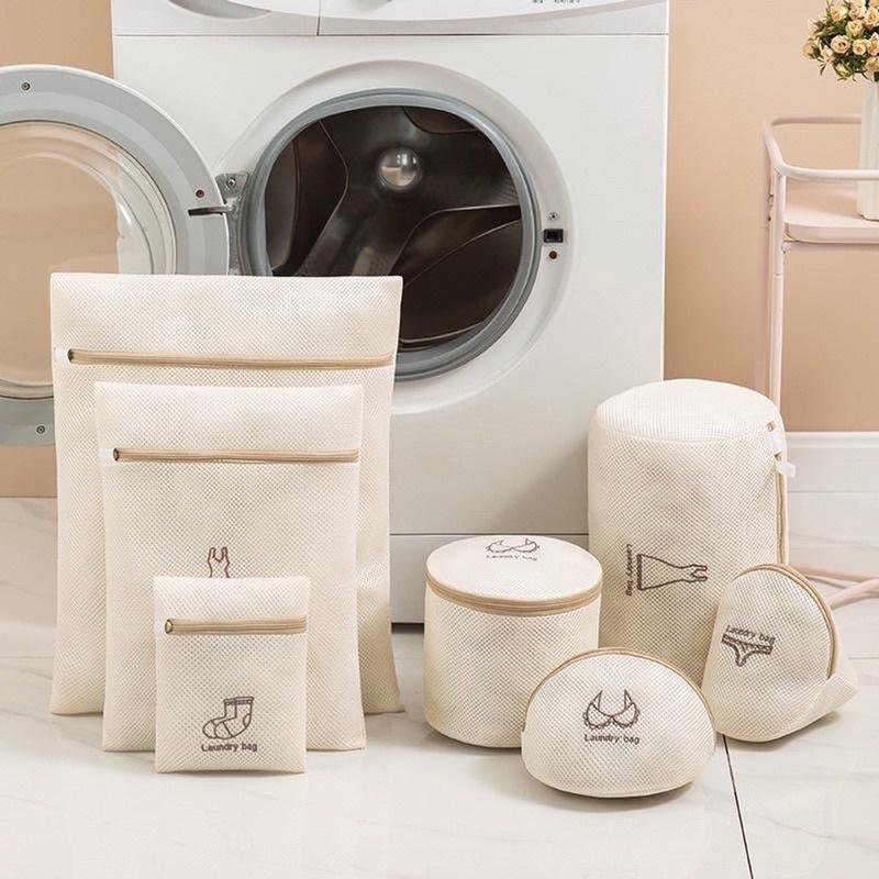 Combo 6 túi giặt 3 lớp bảo vệ quần áo, đồ lót dùng cho máy giặt nhiều kích thước