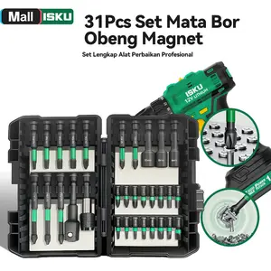 Isku 31Pcs Set Mata Bor & Obeng Magnet - Alat Perbaikan Professional Lengkap untuk Tukang Teknisi dan DIY | Suku Cadang Berkualitas | Set Perkakas Multifungsi | Peralatan Reparasi Rumah & Bengkel | SKU Terbaru | Gratis Ongkir
