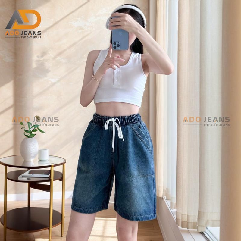 Product Introduction of Quần ngố Jean lưng chun dây thắt, lưng thun co giãn có bigsize  (mã SJ111) Nữ Pants Women 24