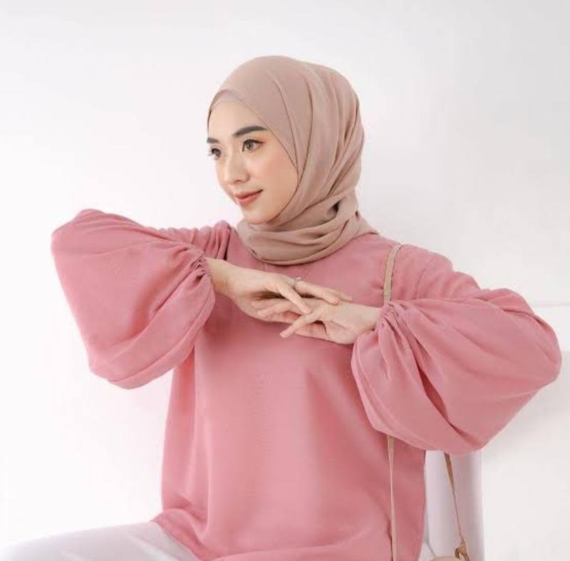 Kamiya Blouse/atasan wanita/atasan blouse/baju blouse/atasan terbaru/atasan cringkle/atasan tangan balon/atasan terkini/baju wanita terbaru 3