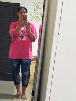 Product Review of Legging 7/8 ripped jeans/Legging fhashio/legging wanita Celana Nyaman from d**4 1