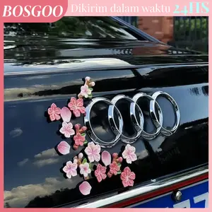 Dekorasi Mobil Bunga Persik 3D Stiker dekoratif dasbor mobil lucu