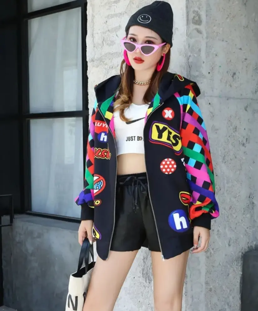 Sweater hoodie wanita full print yoyo keren