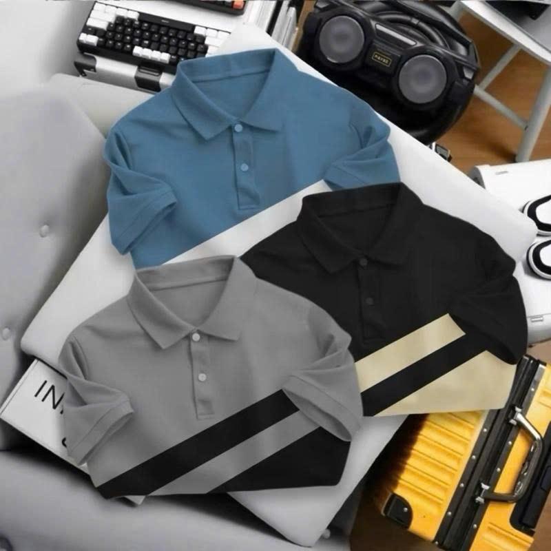 SET 3 ÁO POLO SỌC CHÉO VẢI THUN CÁ SẤU CVC