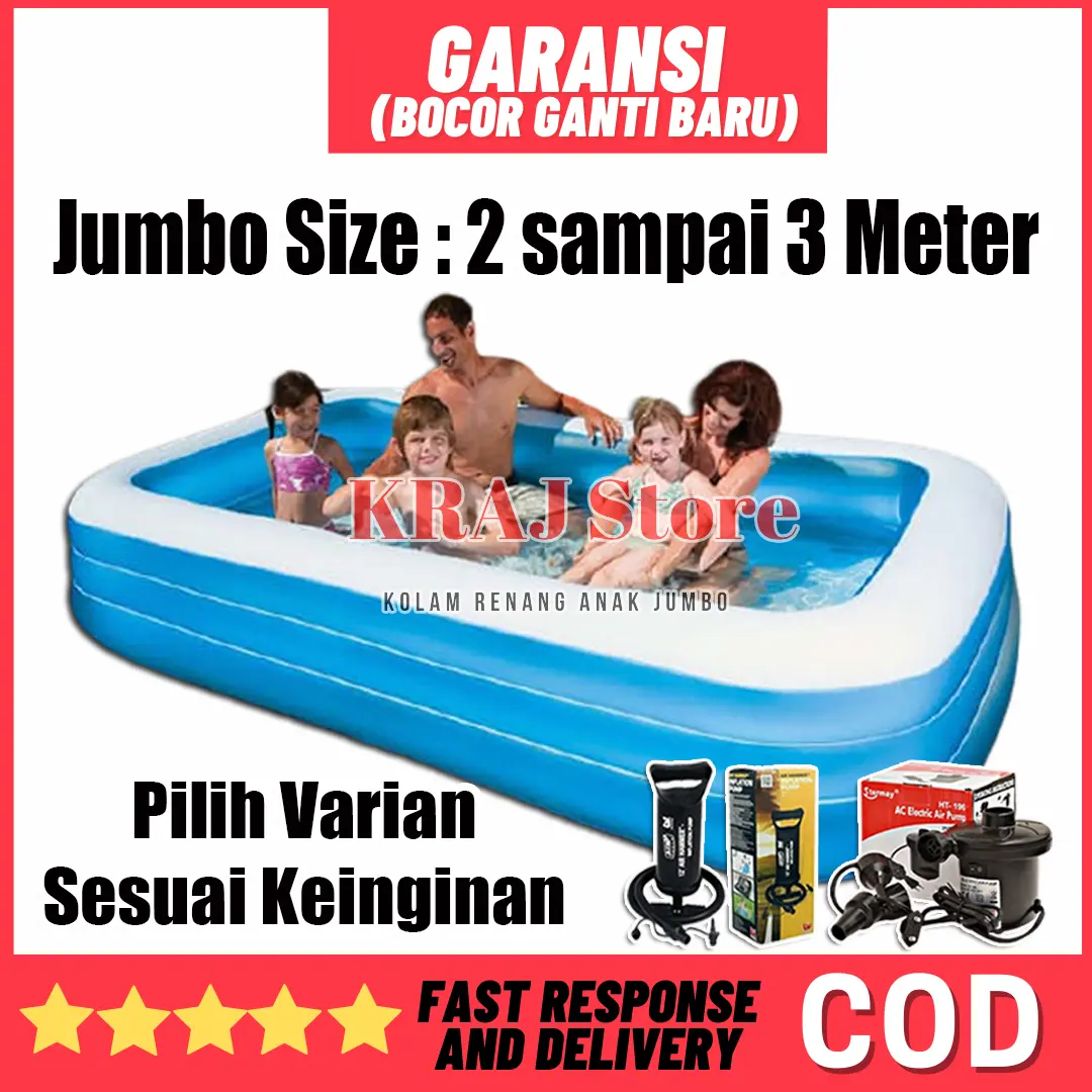 Kolam Renang Karet Playground Jumbo Besar Ukuran 3 Meter Anak/Dewasa