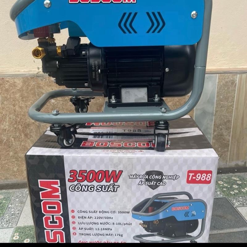  Máy rửa xe bán công nghiệp BOSCOM T988 có CB chống giật ,công xuất 3500w,bảo hành 24 tháng ,lỗi đổi mới 10 ngày đầu sử dụng 