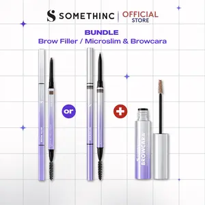 SOMETHINC [2 PCS] Perfect Brow Kit | Pensil Alis Oval Tahan Lama  | Pensil Alis Kecil Tipis Tahan Lama Natural | Maskara Alis Tahan Lama Anti Air Smudgeproof (Microslim 4D Eyebrow Pencil 0.8mm, Browcara 24hold Waterproof Brow Gel, Brow Filler)