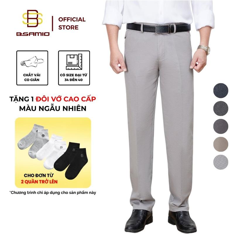 Quần Kaki Trung Niên Cao Cấp Màu Kem Chất Vải Co Giãn Nhẹ 1