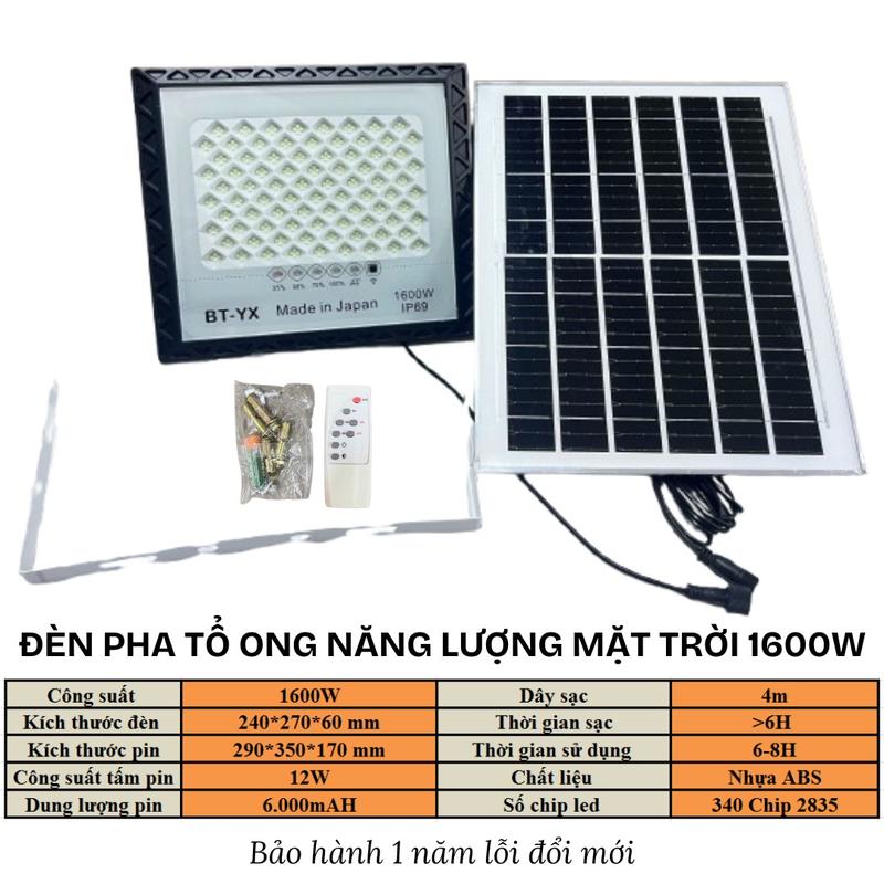 ĐÈN PHA TỔ ONG MẮT NGỌC CHỐNG CHÓA NLMT 1600W (Dùng để trong nhà, mái hiên,.. chiếu sáng 20m2 và thời gian sáng 6-8 tiếng, BẢO HÀNH 12 THÁNG)