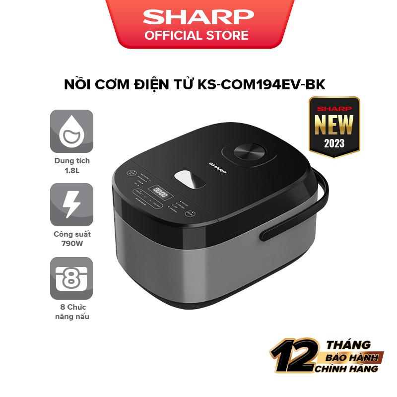  Nồi Cơm Điện Tử Sharp KS-COM194EV-BK 1.8L  Nấu cơm và 7 Chức năng nấu Công Suất 790W  