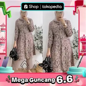 AUREY SET TUNIK BEST SELLER SETELAN TUNIK WANITA TERLARIS SET PAKAIAN KERJA WANITA SETELAN RAYON BUSUI FRIENDLY  Crinkle Diamond Kancing Muslim Kulot